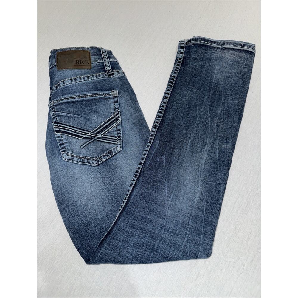 BKE Carter Mens Denim Jeans Blue Medium Wash 30R Fits 30x31.5 Bike Grunge Cowboy